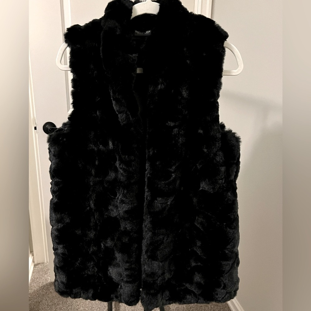 Luxurious Black Rachel Zoe Faux Fur Vest.